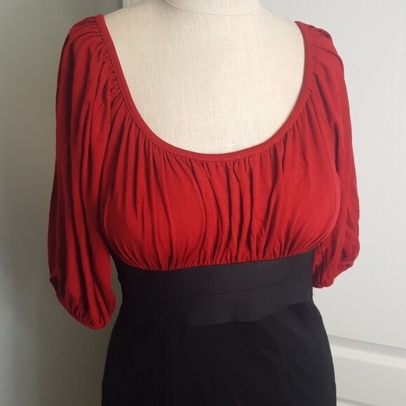 Sophie Max Red Black Wiggle Dress NWT - Picture 2 of 11
